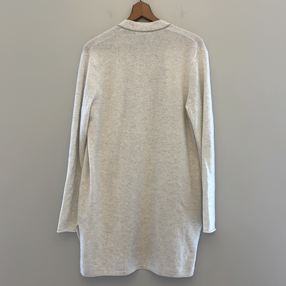 Neiman Marcus 100% Cashmere Open Long Cardigan in Size Large Classy Luxury EUC - Picture 2 of 7